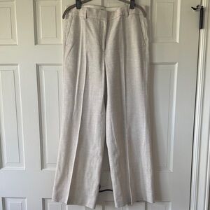 J. Crew flax-ivory Carolina linen pant